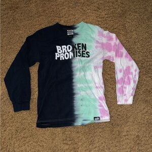 Women’s Tie-Dye Long Sleeve Shirt - Black, Pink, Green